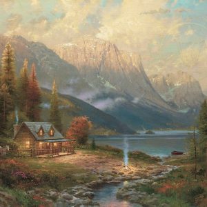 art-mountain-cabin-Thomas Kinkade