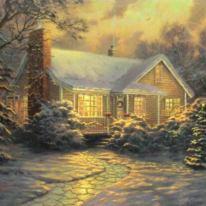 kinkade-cottage-winter-christmas-light-luminism-trees-snow-christmas-holiday-lights